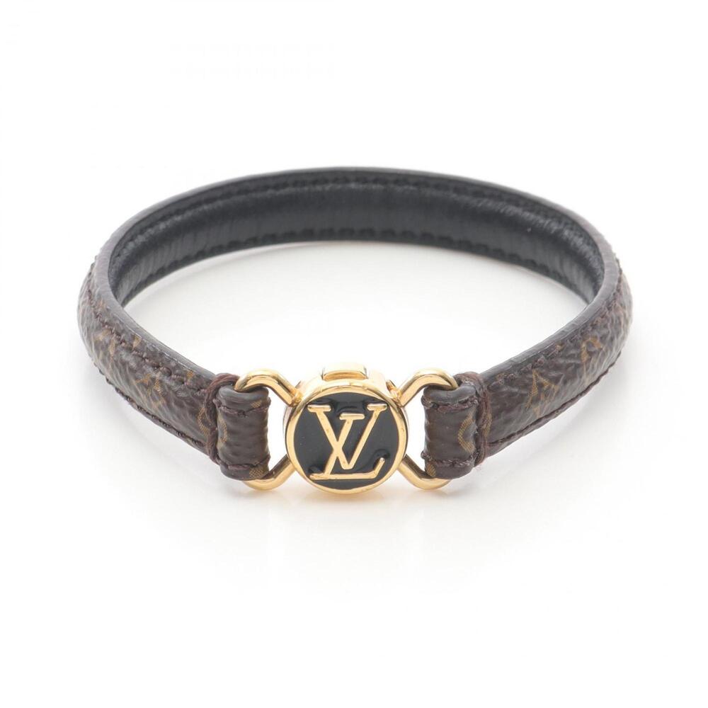 LOUIS VUITTON Black Monogram Leather Charm Bracelet - Picture 1 of 6